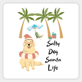 Salty Dog Santa Life Holiday Winter Dog Magnet